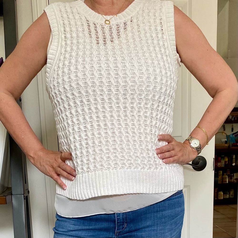 GAP Ivory Knit Sleeveless Top